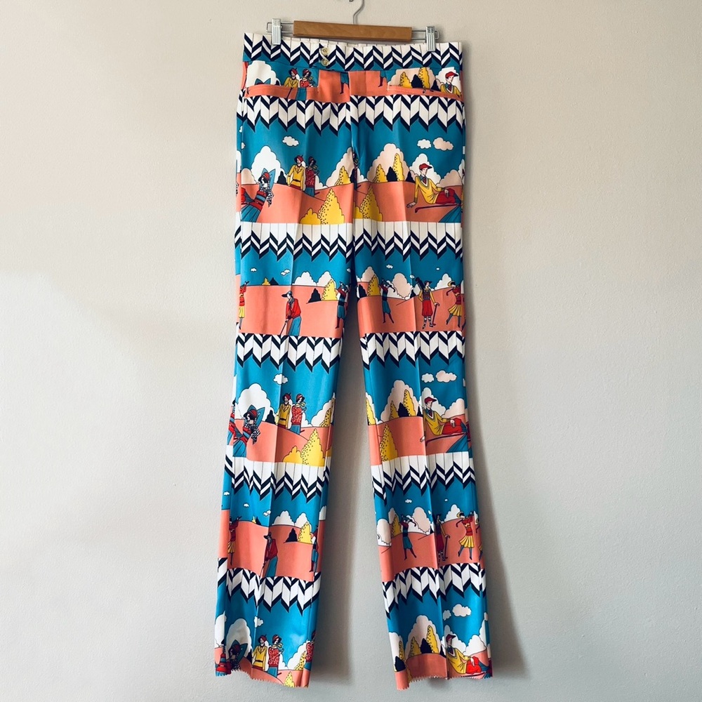 Vintage David Smith Golf Pants • Men’s Colorful ’70s Poly Slacks • 34 36 38